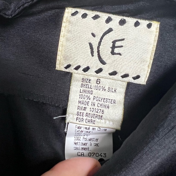 Y2K Era 50’s Style Pure Silk Black Cropped Pants - Picture 6 of 7